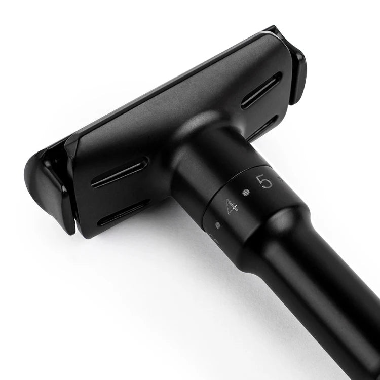 QShave Luxurious Black Adjustable Safety Razor