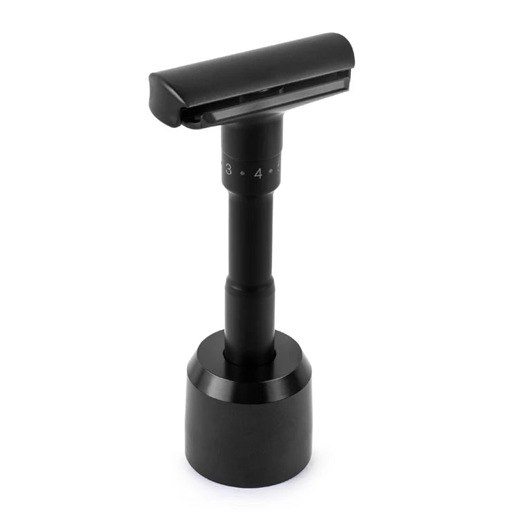 QShave Luxurious Black Adjustable Safety Razor