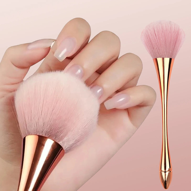 1pcs Rose Gold Powder Nail Dusting BrushSmall Waist Soft Head Makeup Removerl