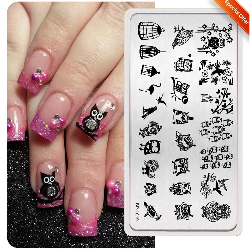 BORN PRETTY Church Window Nail Stamping Plates Butterfly Necklace Floral Line Nail Art Templates Printing Image