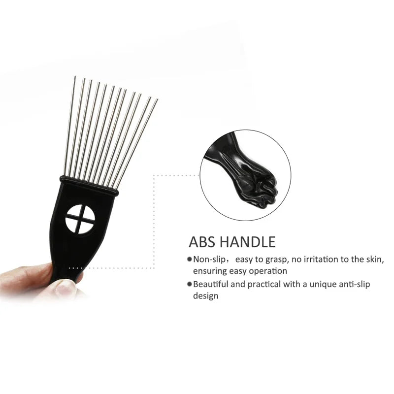1 Piece Afro Fork Comb Stainless Steel Wide