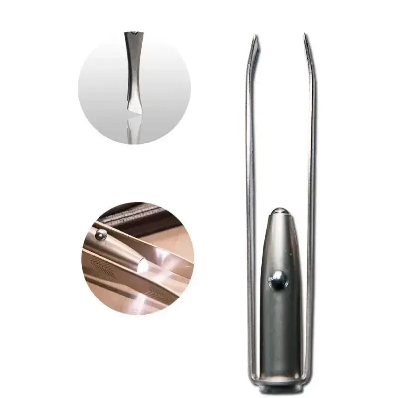 Eyebrow Hair Remove Tweezer With LED Light Makeup Tool