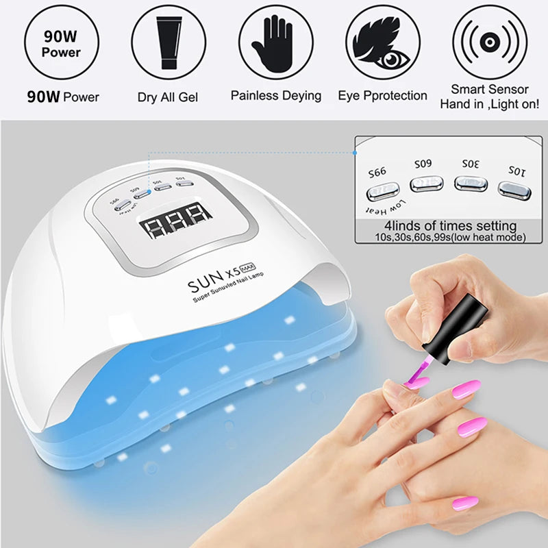 Nail Dryer Machine Professional Manicure Lamp UV ELD High Power Nail Light