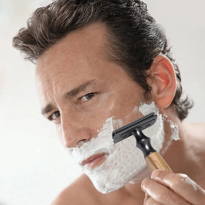 Safety Razor Made of Olive Wood for Men and Women