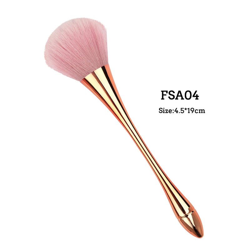 1pcs Rose Gold Powder Nail Dusting BrushSmall Waist Soft Head Makeup Removerl