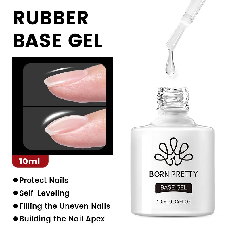 BORN PRETTY 10ml Base Gel Top Coat Rubber Gel Reinforcement Gel