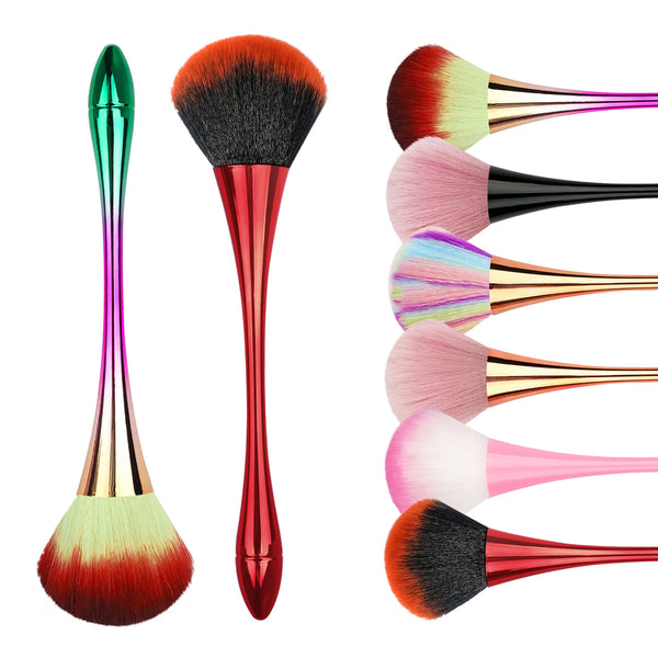 1pcs Rose Gold Powder Nail Dusting BrushSmall Waist Soft Head Makeup Removerl