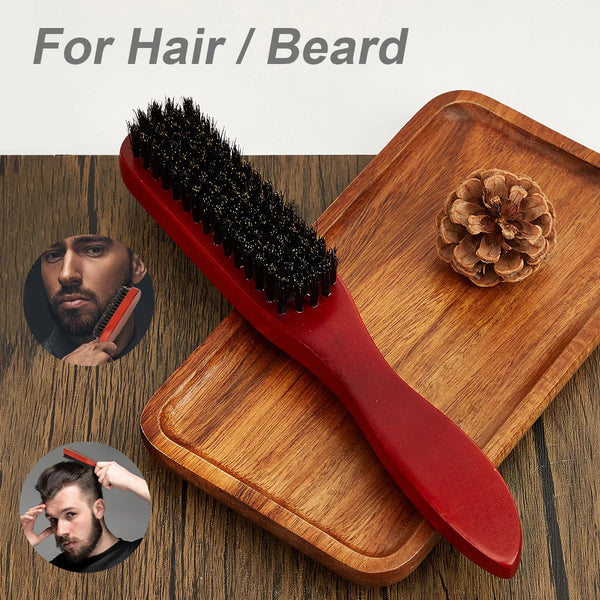 New Arrival Hair Brush Wood Handle Boar Bristle Beard Comb