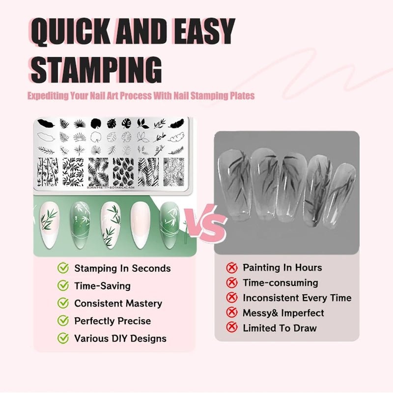 BORN PRETTY Church Window Nail Stamping Plates Butterfly Necklace Floral Line Nail Art Templates Printing Image
