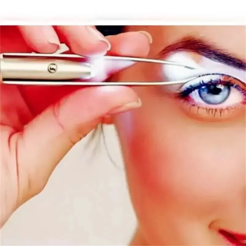 Eyebrow Hair Remove Tweezer With LED Light Makeup Tool