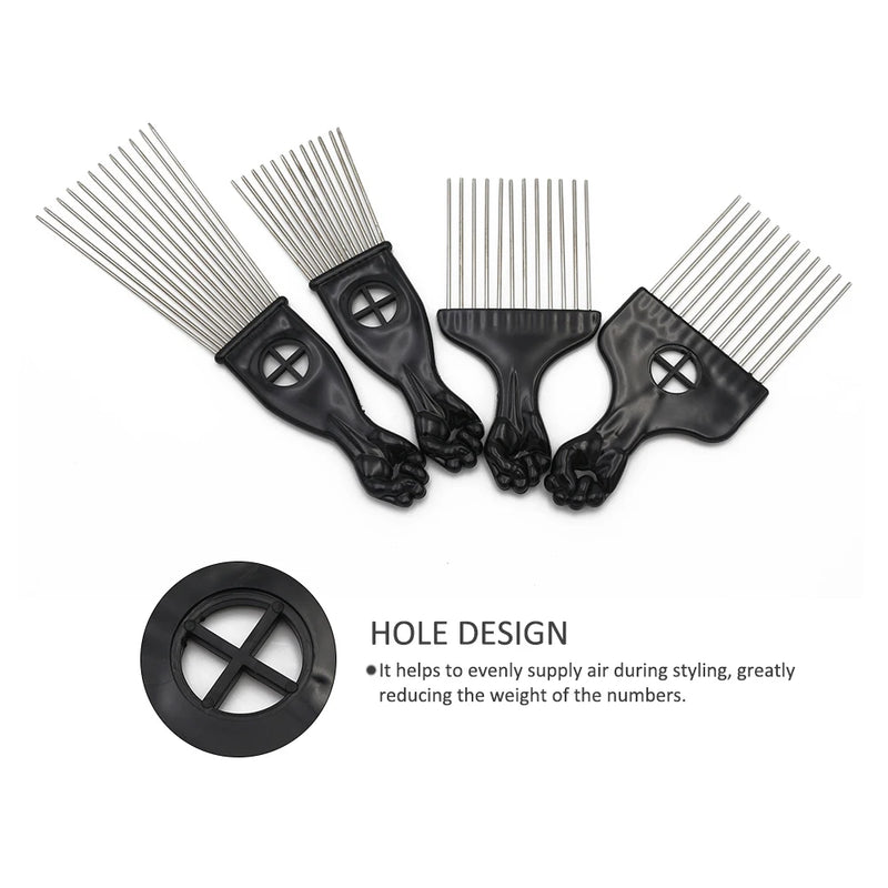 1 Piece Afro Fork Comb Stainless Steel Wide