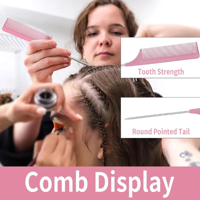3Pcs Slick Back Hair Brush Set Teasing Hair Brush