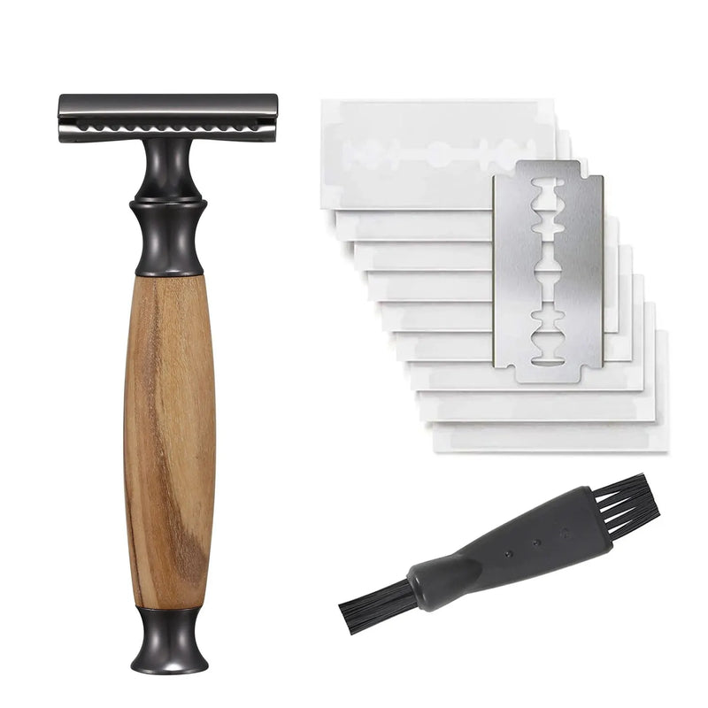 Safety Razor Made of Olive Wood for Men and Women