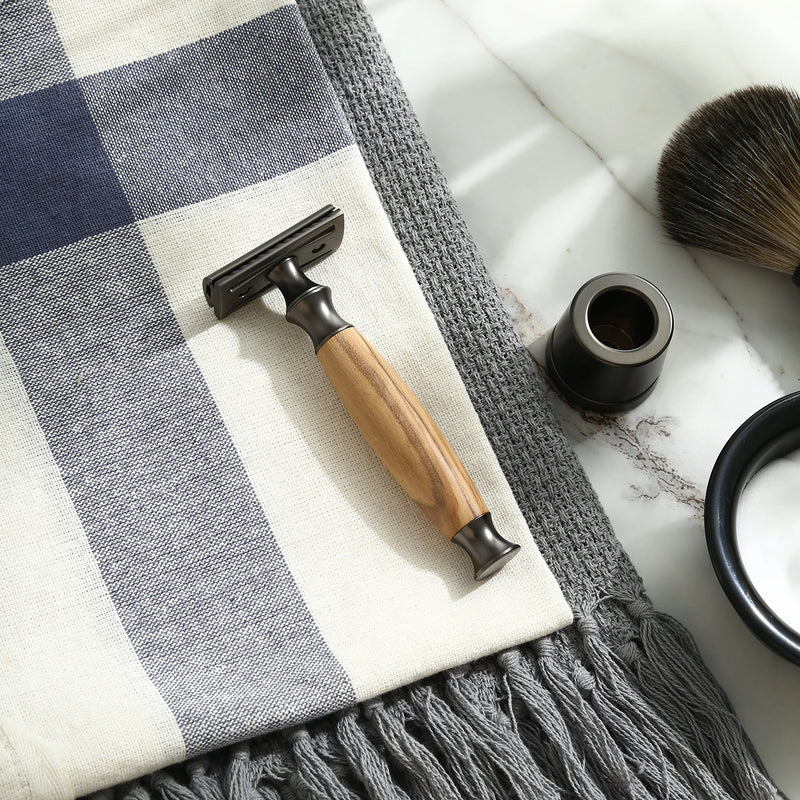 Safety Razor Made of Olive Wood for Men and Women