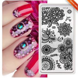 BORN PRETTY Church Window Nail Stamping Plates Butterfly Necklace Floral Line Nail Art Templates Printing Image