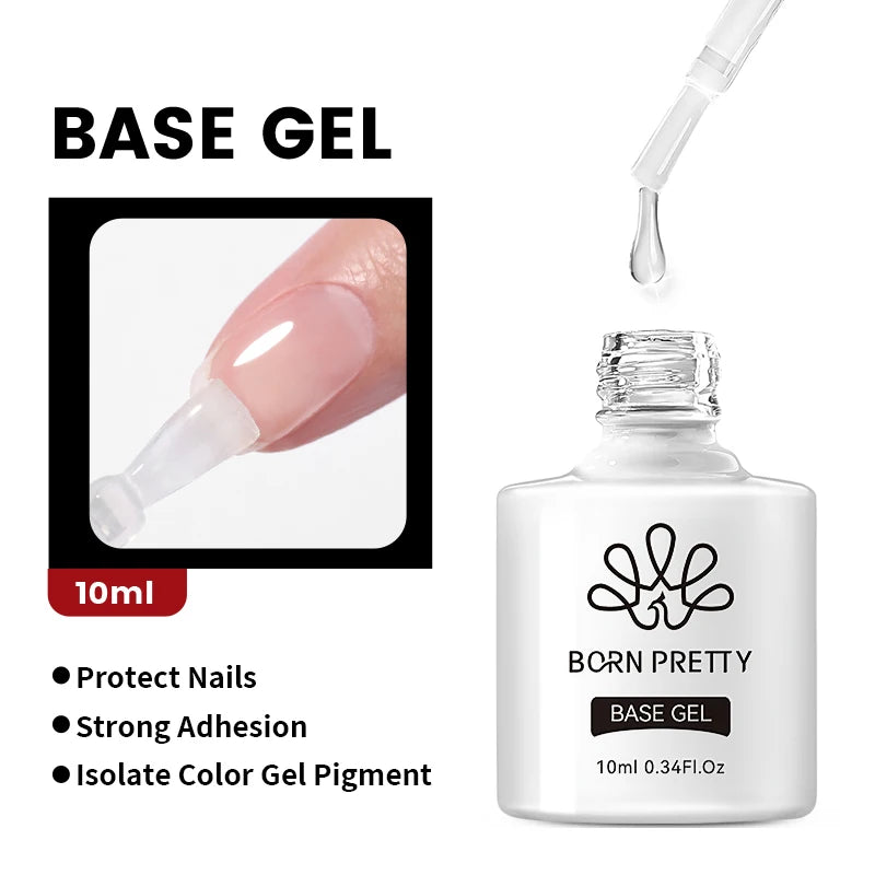 BORN PRETTY 10ml Base Gel Top Coat Rubber Gel Reinforcement Gel
