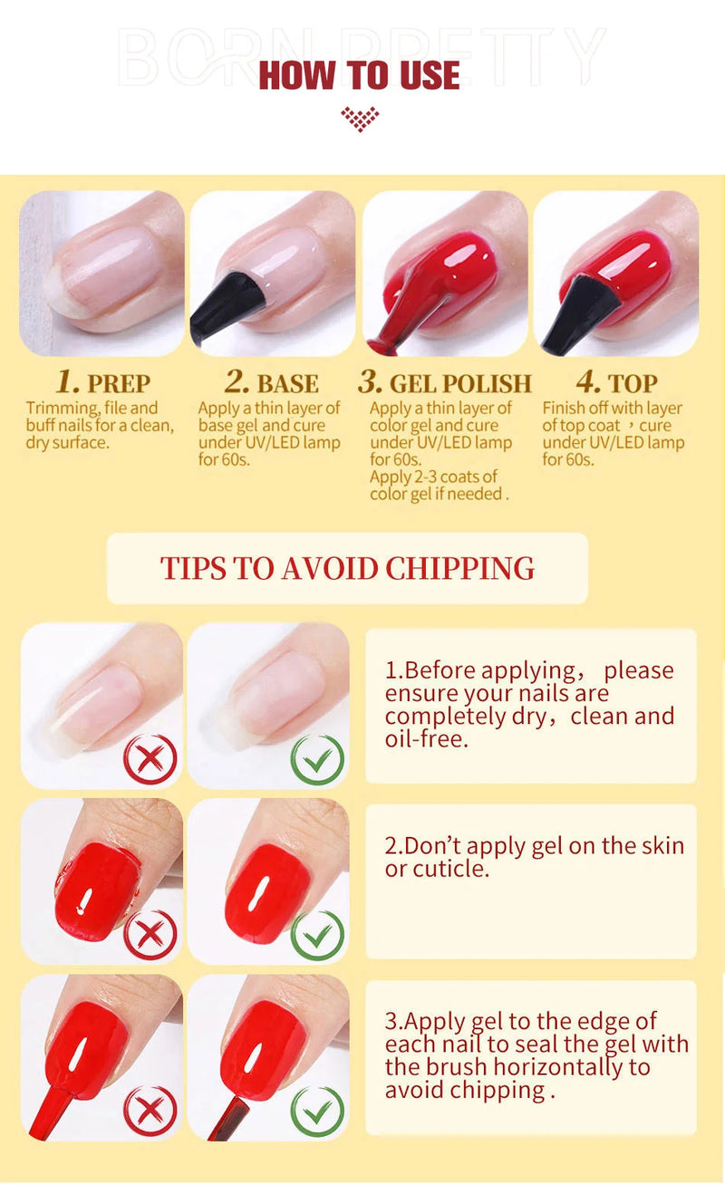 BORN PRETTY 10ml Base Gel Top Coat Rubber Gel Reinforcement Gel