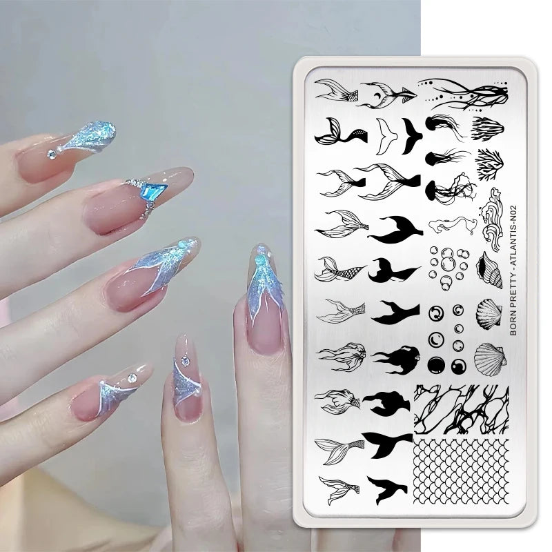 BORN PRETTY Church Window Nail Stamping Plates Butterfly Necklace Floral Line Nail Art Templates Printing Image