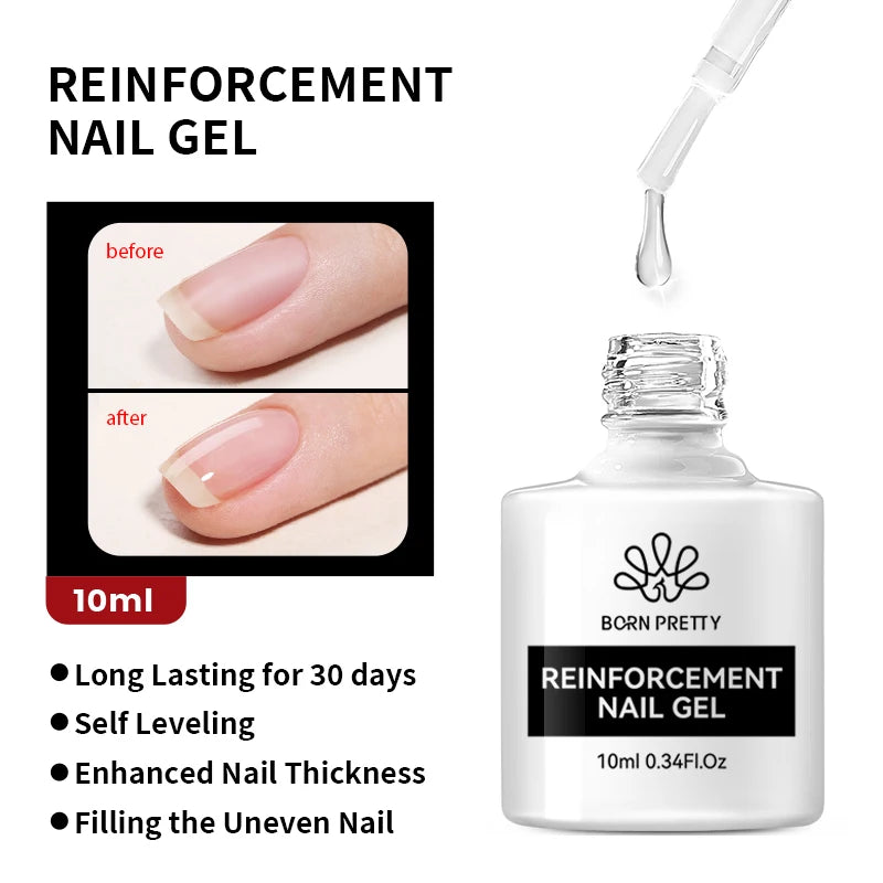 BORN PRETTY 10ml Base Gel Top Coat Rubber Gel Reinforcement Gel