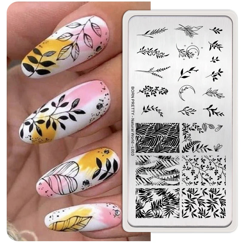 BORN PRETTY Church Window Nail Stamping Plates Butterfly Necklace Floral Line Nail Art Templates Printing Image