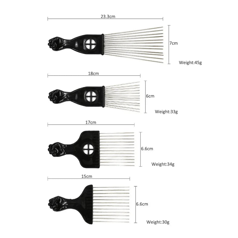 1 Piece Afro Fork Comb Stainless Steel Wide