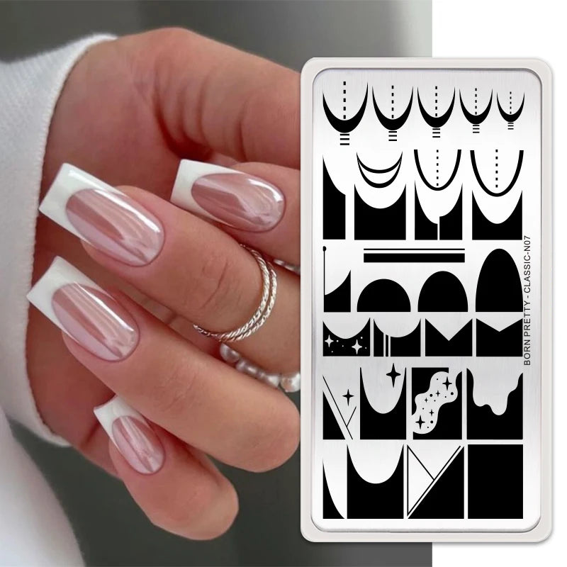 BORN PRETTY Church Window Nail Stamping Plates Butterfly Necklace Floral Line Nail Art Templates Printing Image