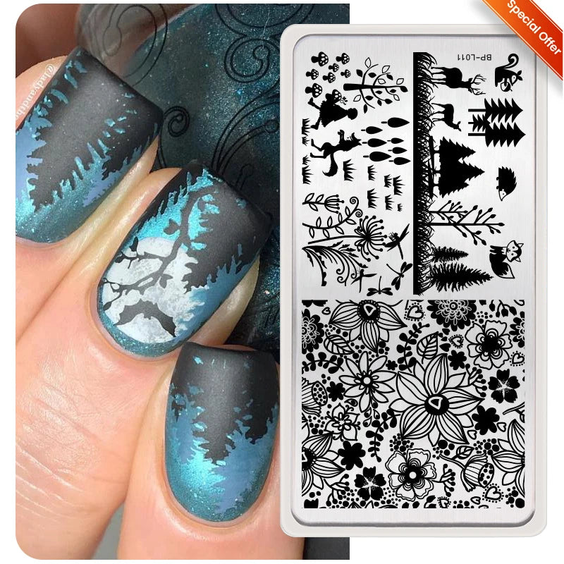 BORN PRETTY Church Window Nail Stamping Plates Butterfly Necklace Floral Line Nail Art Templates Printing Image