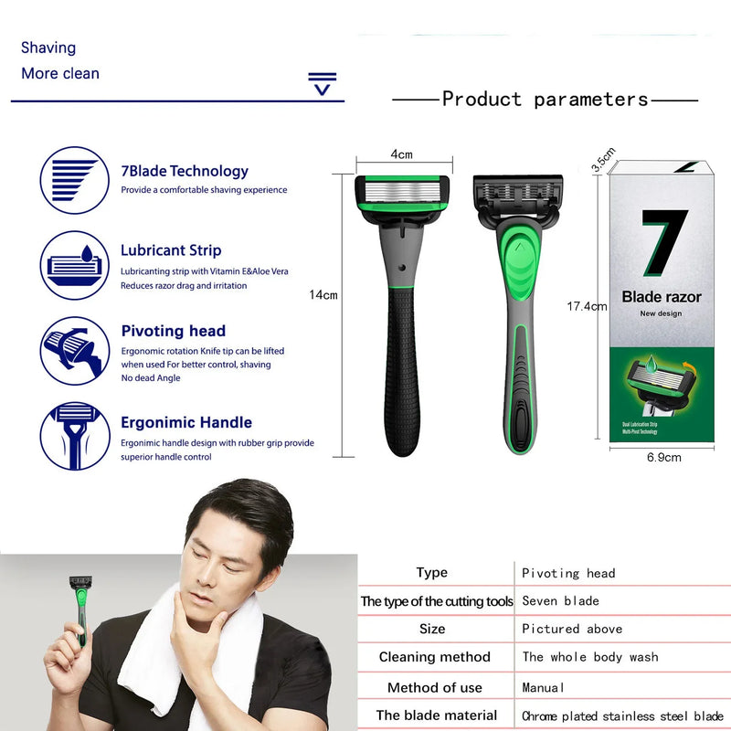 Men Manual Razor 7-Layer Blade Shaving Razor