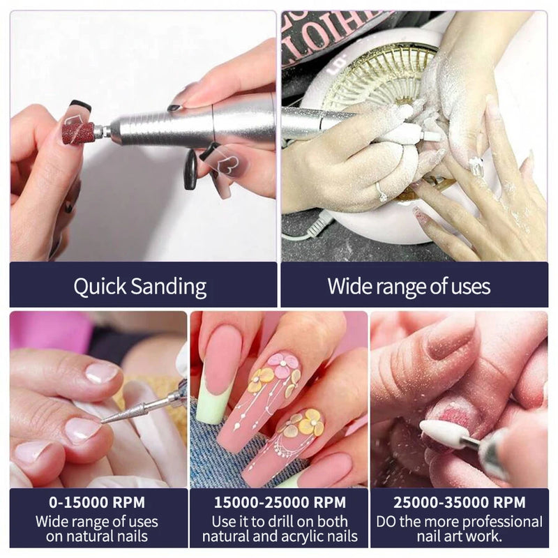 Nail Drill 35000rpm Professional Lathe Machine Milling Cutters