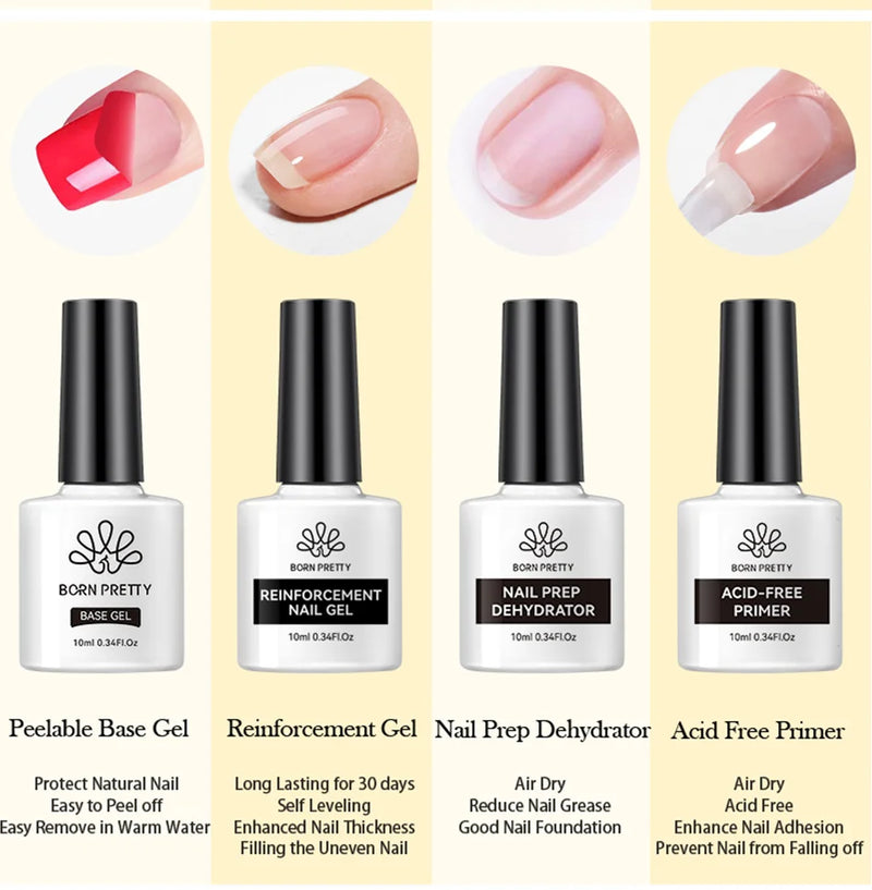 BORN PRETTY 10ml Base Gel Top Coat Rubber Gel Reinforcement Gel