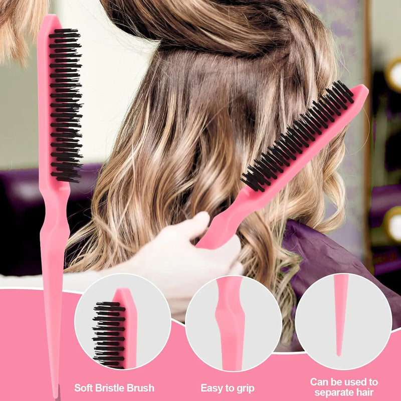 3Pcs Slick Back Hair Brush Set Teasing Hair Brush