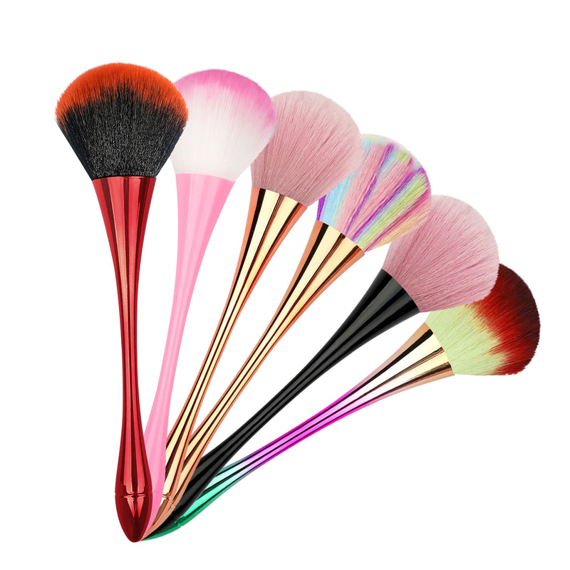 1pcs Rose Gold Powder Nail Dusting BrushSmall Waist Soft Head Makeup Removerl