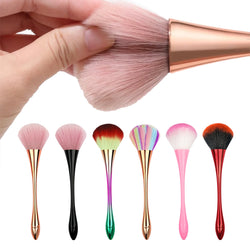 1pcs Rose Gold Powder Nail Dusting BrushSmall Waist Soft Head Makeup Removerl