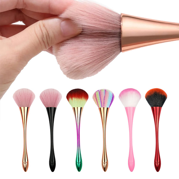 1pcs Rose Gold Powder Nail Dusting BrushSmall Waist Soft Head Makeup Removerl