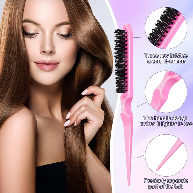 3Pcs Slick Back Hair Brush Set Teasing Hair Brush