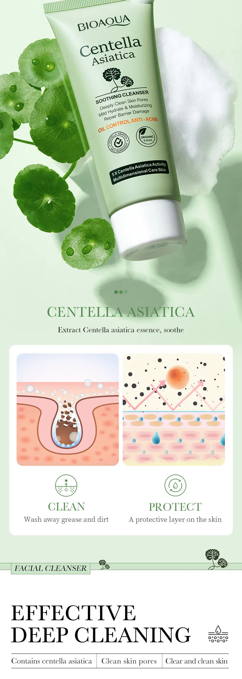 Facial Cleanser Moisturizing Oil Control Face Cleansing