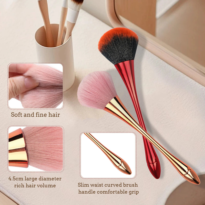 1pcs Rose Gold Powder Nail Dusting BrushSmall Waist Soft Head Makeup Removerl