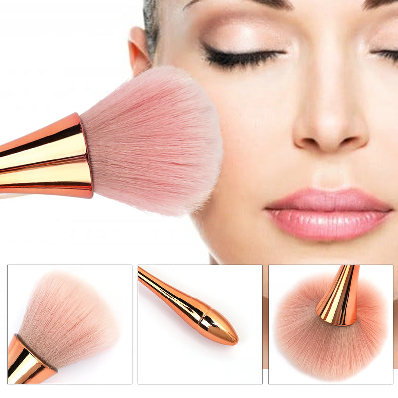 1pcs Rose Gold Powder Nail Dusting BrushSmall Waist Soft Head Makeup Removerl