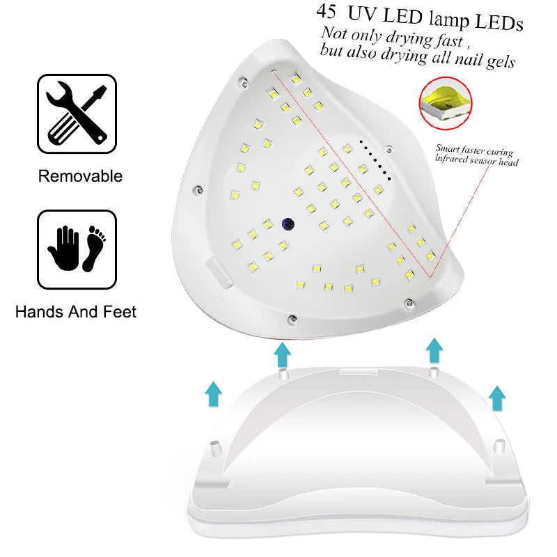 Nail Dryer Machine Professional Manicure Lamp UV ELD High Power Nail Light